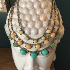 LOFT Three Strand Beaded Necklace